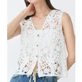 クロシェ編みVネックベスト | ad thie | 詳細画像8 