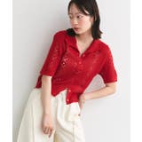 ハーフスリーブポロカラーニットトップス | ad thie | 詳細画像7 