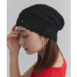 ブラック | クロシェビーニーハット | ad thie