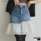 チュールドッキングデニムミニスカート | ad thie | 詳細画像1 