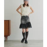 チュールドッキングデニムミニスカート | ad thie | 詳細画像3 