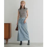 カットオフデニムロングスカート | ad thie | 詳細画像19 