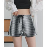 オフホワイト | リラックスボーダーショートパンツ | ad thie