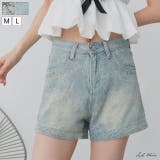 フラワー刺繍デニムショートパンツ | ad thie | 詳細画像1 