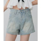 フラワー刺繍デニムショートパンツ | ad thie | 詳細画像5 