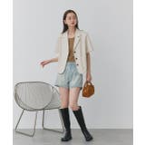 フラワー刺繍デニムショートパンツ | ad thie | 詳細画像7 