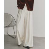 アイボリー | フロントタックワイドスラックス | ad thie
