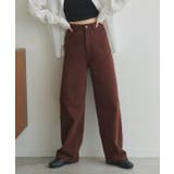 ダークブラウン | ツイルストレートパンツ | ad thie