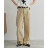 ベージュ | ツイルストレートパンツ | ad thie