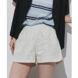 オフホワイト | スパンコールフラワーショートパンツ | ad thie