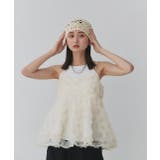 フラワーモチーフ チュールキャミソール | ad thie | 詳細画像10 