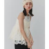 フラワーモチーフ チュールキャミソール | ad thie | 詳細画像12 