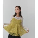 フラワーモチーフ チュールキャミソール | ad thie | 詳細画像22 