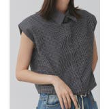 ノースリーブドロストショート丈チェックシャツ | ad thie | 詳細画像10 