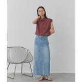 ノースリーブドロストショート丈チェックシャツ | ad thie | 詳細画像17 