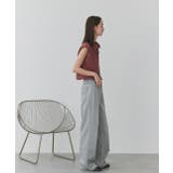 ノースリーブドロストショート丈チェックシャツ | ad thie | 詳細画像24 