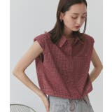 ノースリーブドロストショート丈チェックシャツ | ad thie | 詳細画像26 