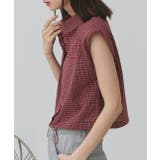 ノースリーブドロストショート丈チェックシャツ | ad thie | 詳細画像27 