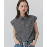 ノースリーブドロストショート丈チェックシャツ | ad thie | 詳細画像6 