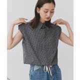 ノースリーブドロストショート丈チェックシャツ | ad thie | 詳細画像7 