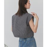 ノースリーブドロストショート丈チェックシャツ | ad thie | 詳細画像8 