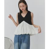 バルーンヘムノースリーブペプラムブラウス | ad thie | 詳細画像12 