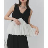 バルーンヘムノースリーブペプラムブラウス | ad thie | 詳細画像6 