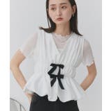 リボンデザインノースリーブペプラムブラウス | ad thie | 詳細画像14 