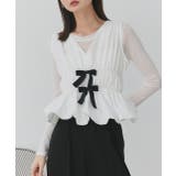 リボンデザインノースリーブペプラムブラウス | ad thie | 詳細画像21 