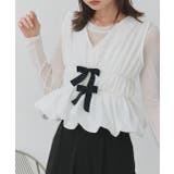 リボンデザインノースリーブペプラムブラウス | ad thie | 詳細画像22 