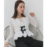 リボンデザインノースリーブペプラムブラウス | ad thie | 詳細画像24 