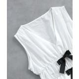 リボンデザインノースリーブペプラムブラウス | ad thie | 詳細画像25 