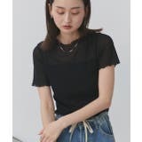 ブラック | ハーフスリーブメローシアートップス | ad thie