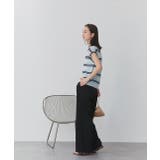 シアーフレンチスリーブボーダーポロトップス | ad thie | 詳細画像11 