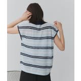 シアーフレンチスリーブボーダーポロトップス | ad thie | 詳細画像15 