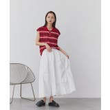 シアーフレンチスリーブボーダーポロトップス | ad thie | 詳細画像17 