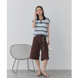 シアーフレンチスリーブボーダーポロトップス | ad thie | 詳細画像2 