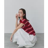 シアーフレンチスリーブボーダーポロトップス | ad thie | 詳細画像22 