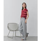 シアーフレンチスリーブボーダーポロトップス | ad thie | 詳細画像23 