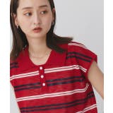 シアーフレンチスリーブボーダーポロトップス | ad thie | 詳細画像27 