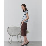 シアーフレンチスリーブボーダーポロトップス | ad thie | 詳細画像3 