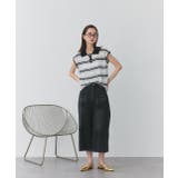 シアーフレンチスリーブボーダーポロトップス | ad thie | 詳細画像31 