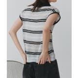 シアーフレンチスリーブボーダーポロトップス | ad thie | 詳細画像34 