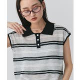 シアーフレンチスリーブボーダーポロトップス | ad thie | 詳細画像35 