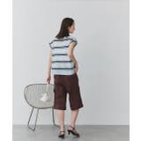 シアーフレンチスリーブボーダーポロトップス | ad thie | 詳細画像4 