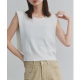 オフホワイト | ショート丈リボンノースリーブニット | ad thie