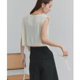 アイボリー | ショート丈リボンノースリーブニット | ad thie