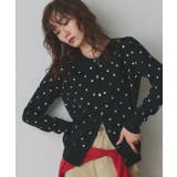 ブラック | ポルカドットニットカーディガン | ad thie