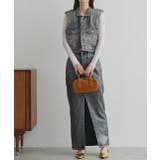 タックデザインデニムショート丈ベスト | ad thie | 詳細画像14 