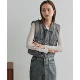 タックデザインデニムショート丈ベスト | ad thie | 詳細画像15 